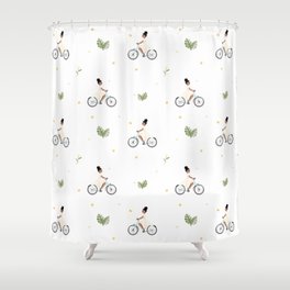 Bike Ride Pattern Shower Curtain