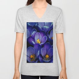 Purple Crocus Flower Market  V Neck T Shirt