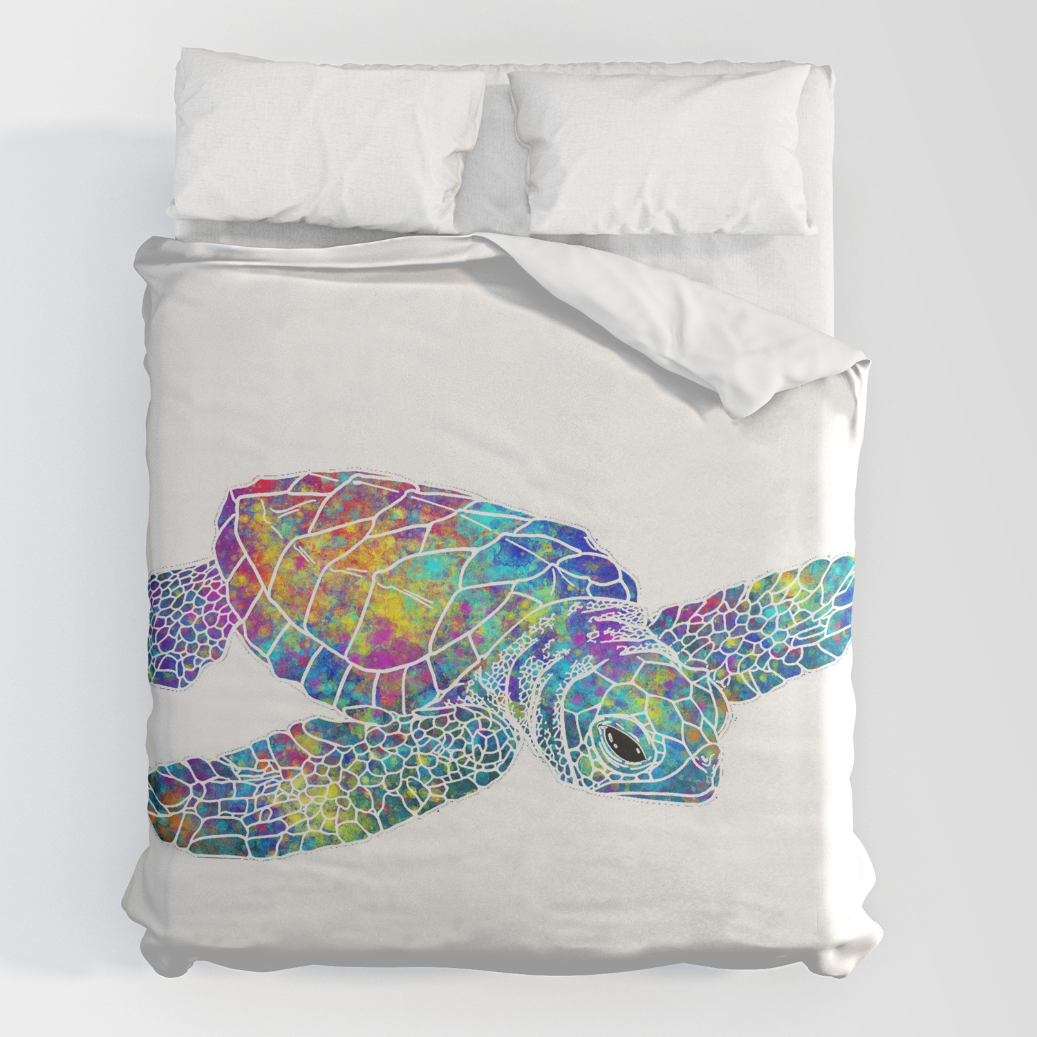 Colorful Sea Turtle Duvet Cover By, Sea Turtle Duvet Cover