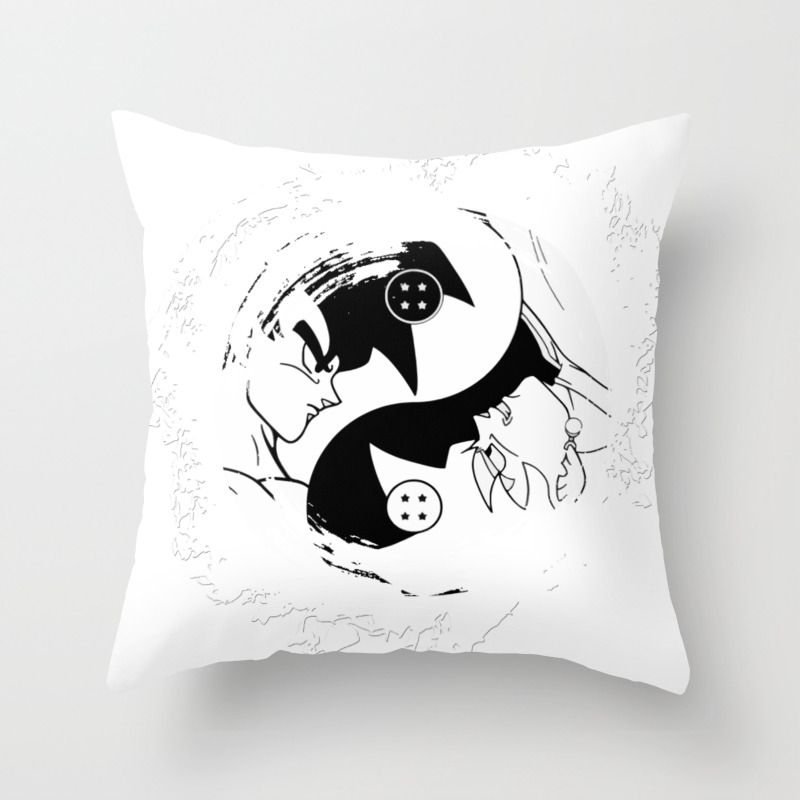 Goku Vs Goku Black Ying Yang Dragon Ball Super Throw Pillow By