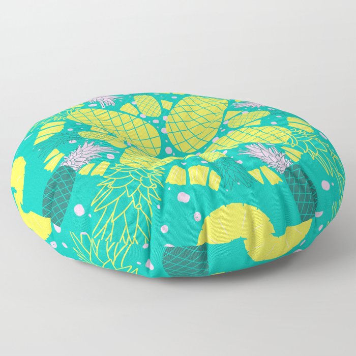 Pineapple Palooza Tropical Mandala Floor Pillow