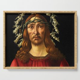The Man of Sorrows by Sandro Botticelli Serving Tray
