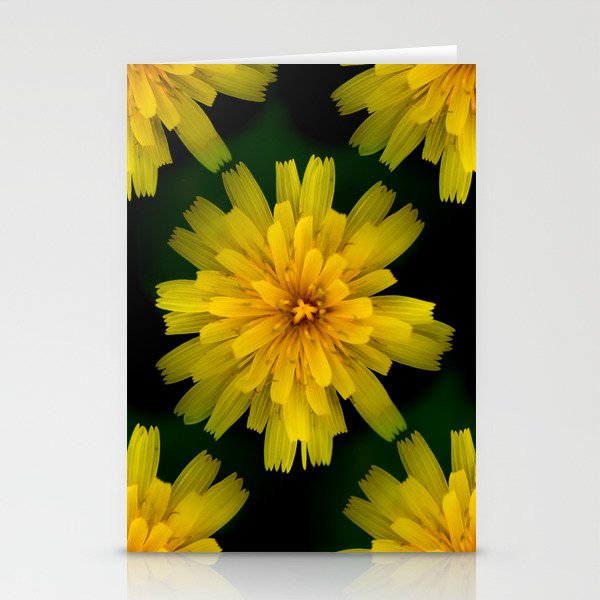 Yellow Natural Flowers On Black Background #decor #society6 #buyart Stationery Cards