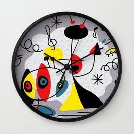 Music inspired by Joan Miro#illustration Wall Clock