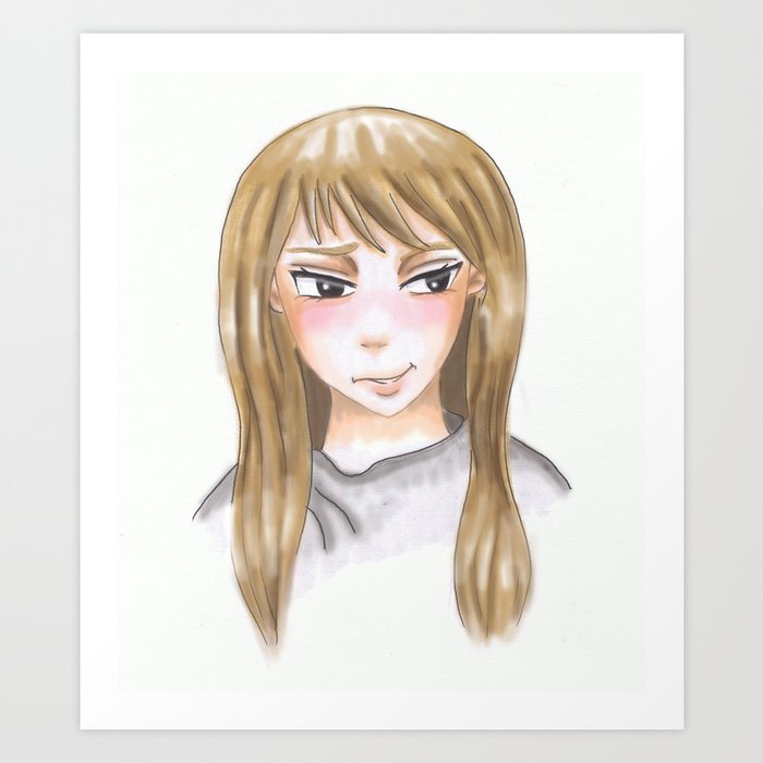 Sarcatic Anime Girl Art Print
