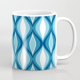 Mid-Century Modern Diamonds, Denim Blues Coffee Mug