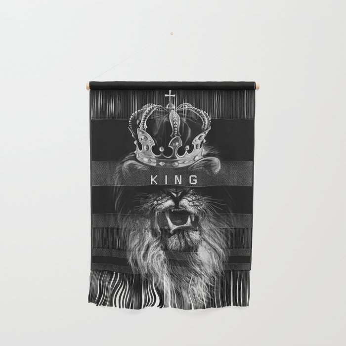 Lion, Lionart, King, Animal, Black, Minimal, Interior, Black White,Wall art, Art Print,Trendy decor Wall Hanging