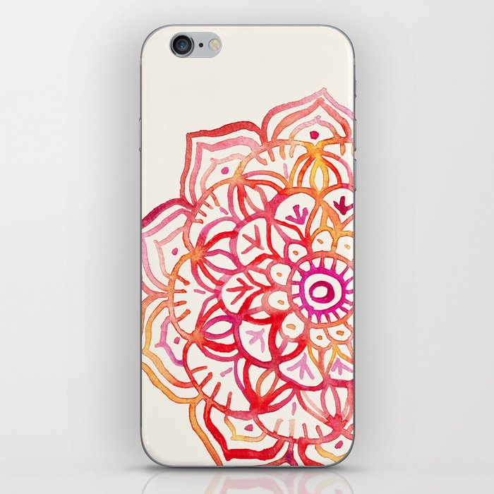 Watercolor Medallion in Sunset Colors iPhone Skin