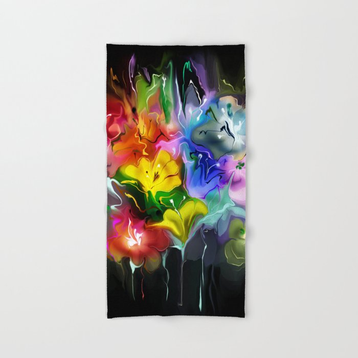 Wonderful Flowers On A Black Background Hand Bath Towel By Tatianateni Society6