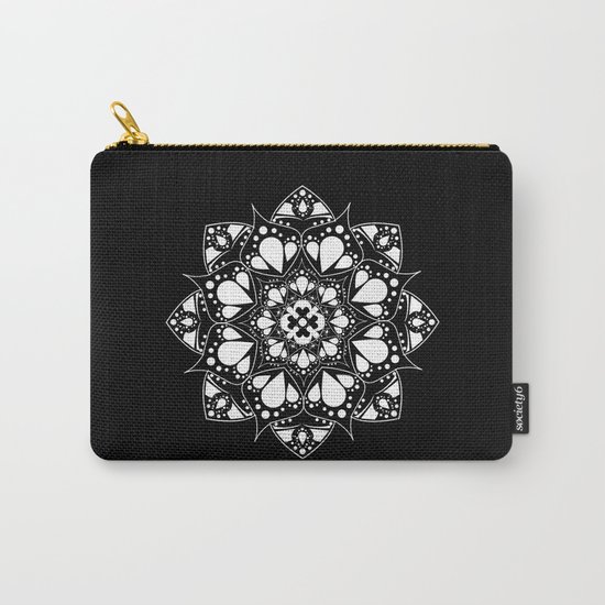 Mandala Black and White Magic Carry-All Pouch