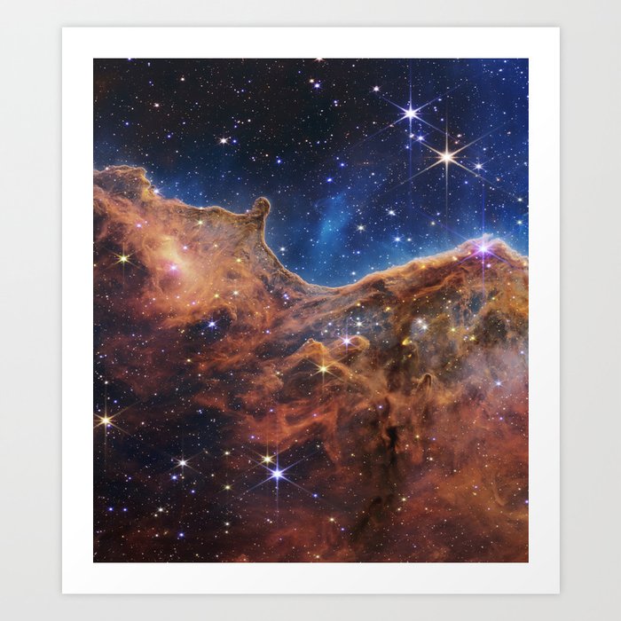 Carina Nebula Cosmic Cliffs NGC 3324- NASA STScl James Webb Space Telescope Art Print