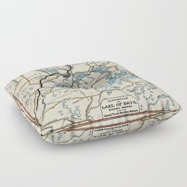 Vintage Map of Lake of Bays, Ontario Floor Pillow
