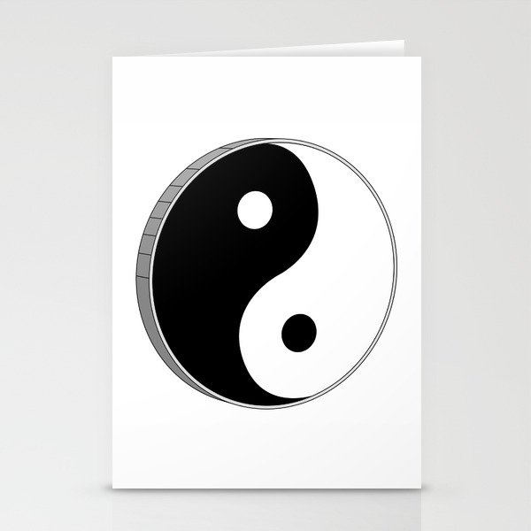 Yin Yang Black And White Symbol Stationery Cards