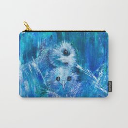 Blue abstract barn owl couple Carry-All Pouch