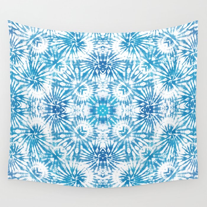 Abstract Blues Hippy Wall Tapestry