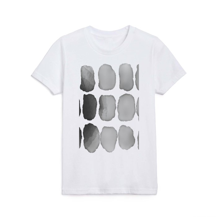 Black to Grey Watercolour Blocks Kids T Shirt