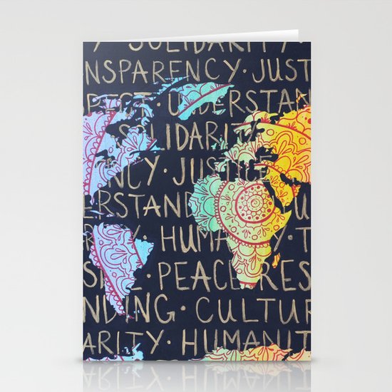 World Map Stationery Cards