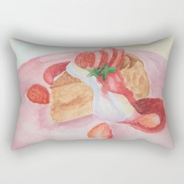 Сake with strawberries and cream Rectangular Pillow