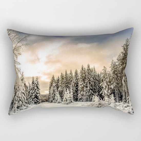 Winter Road #photography #society6 Rectangular Pillow