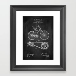 Bicycle Chalkboard Patent Framed Art Print