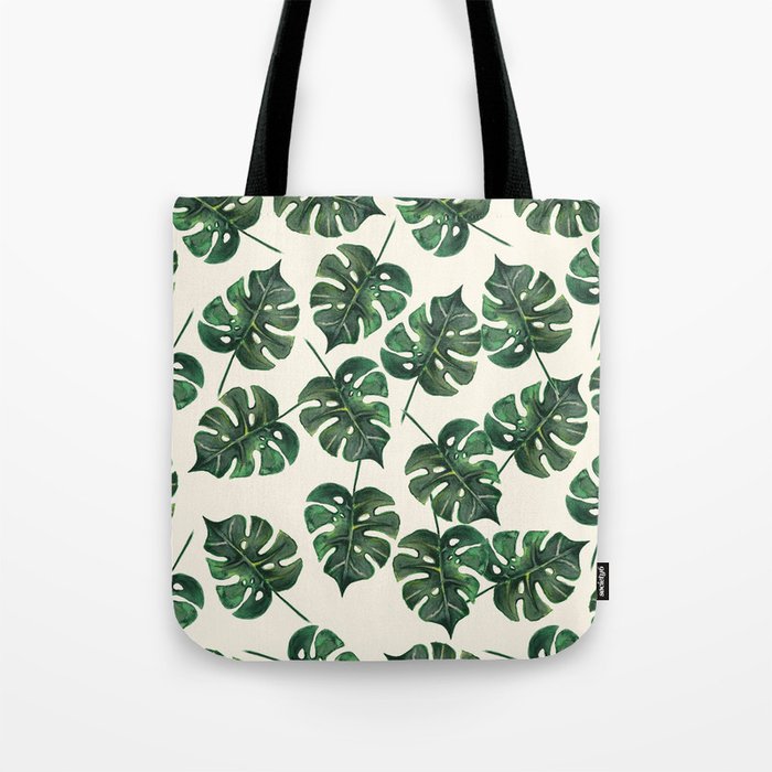 ► Monstera Deliciosa | Green Addict | (leaf pattern) Tote Bag