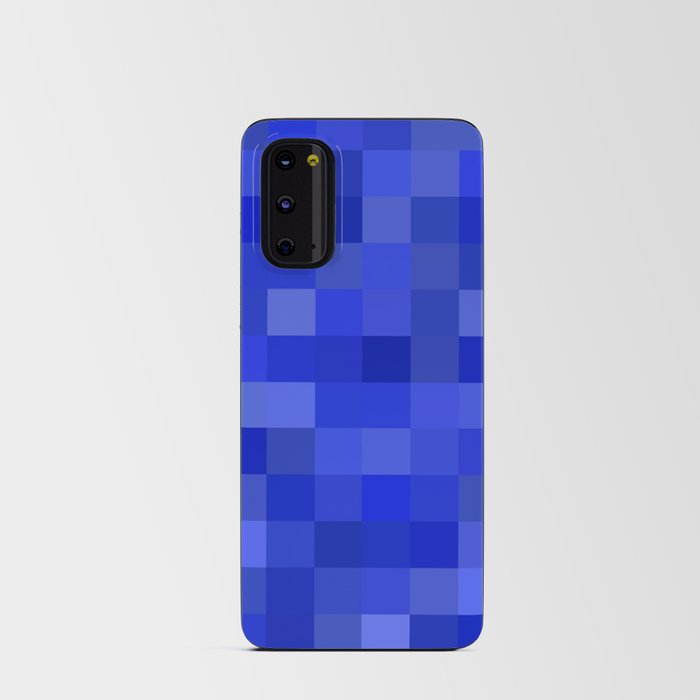 Shades of Blue Pixel Blocks Pattern Design  Android Card Case