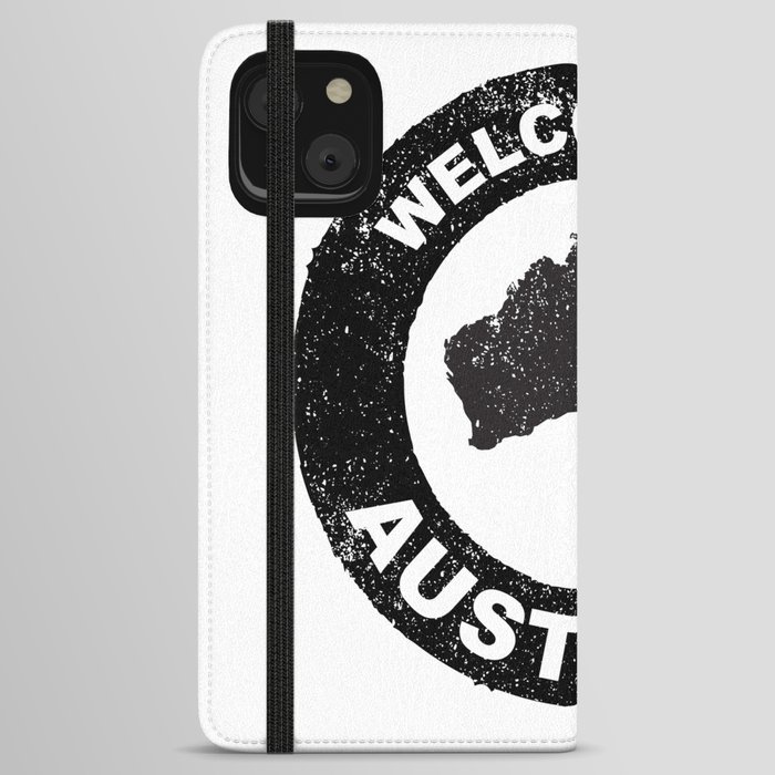 Rubber Ink Stamp Welcome To Australia iPhone Wallet Case