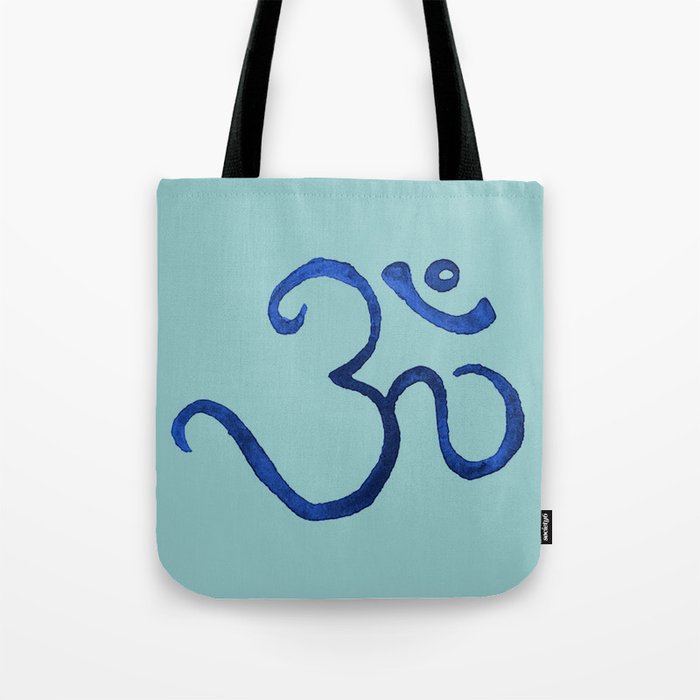 OM Yoga Blue Tote Bag