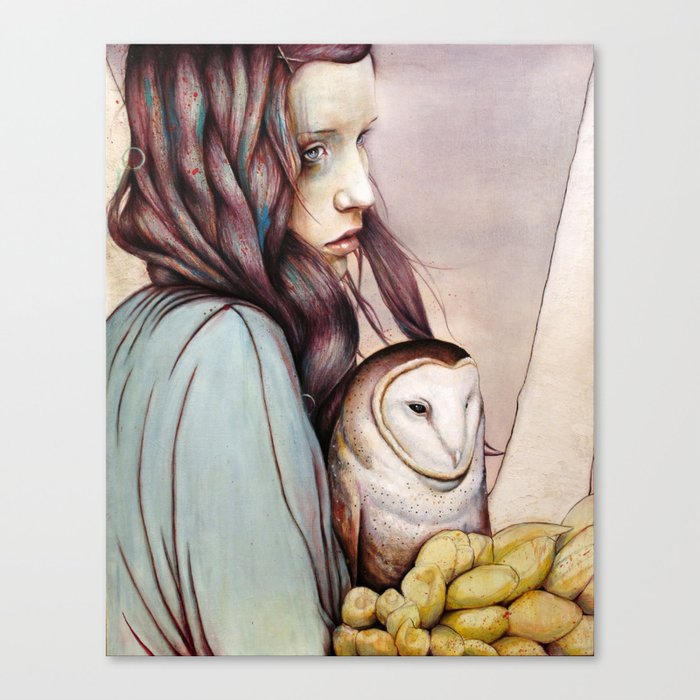 The Girl and the Owl Canvas Print