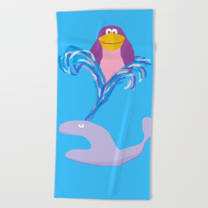 Floating Penguin Beach Towel