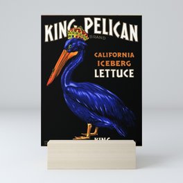 King Pelican blue brand California Iceberg Lettuce vintage label advertising poster / posters Mini Art Print