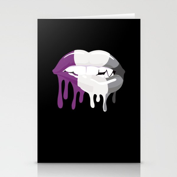 Asexual Flag Pride Lgbtq Lips Mouth Stationery Cards