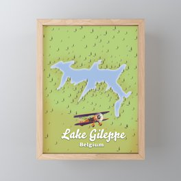 Lake Gileppe, Belgium map Framed Mini Art Print