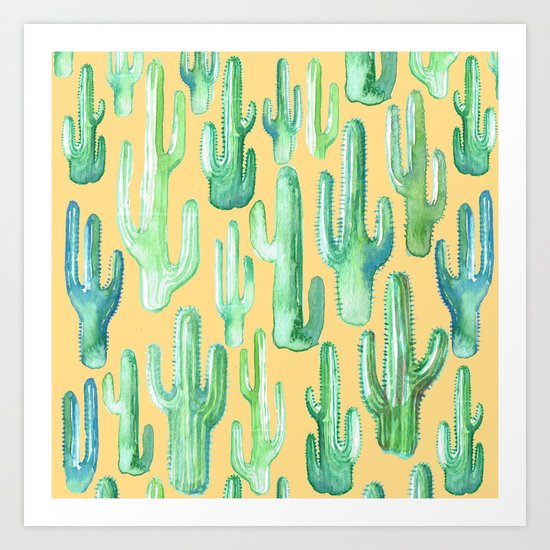 cactus yellow Art Print