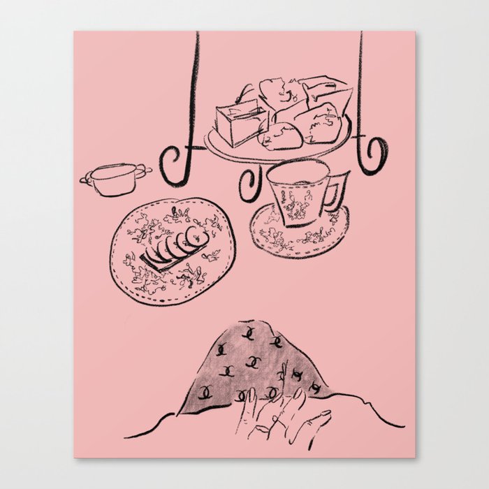 Tea Time, Pink Canvas Print