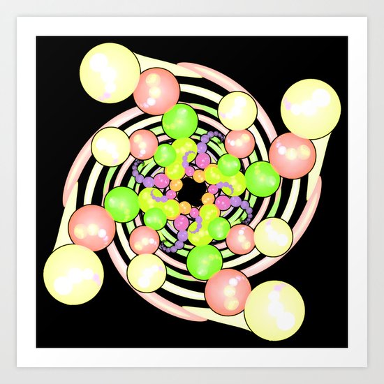 Molecular Growth in Abstract Art Print