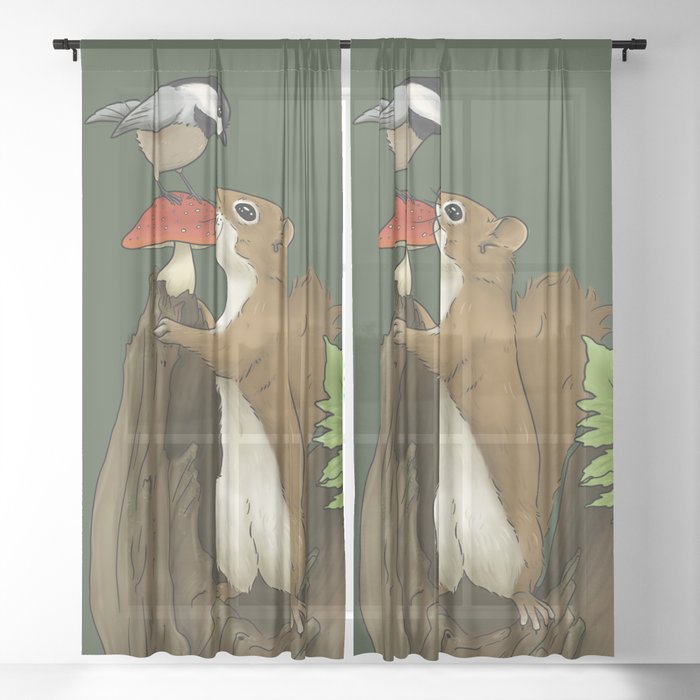 Forest friends Sheer Curtain