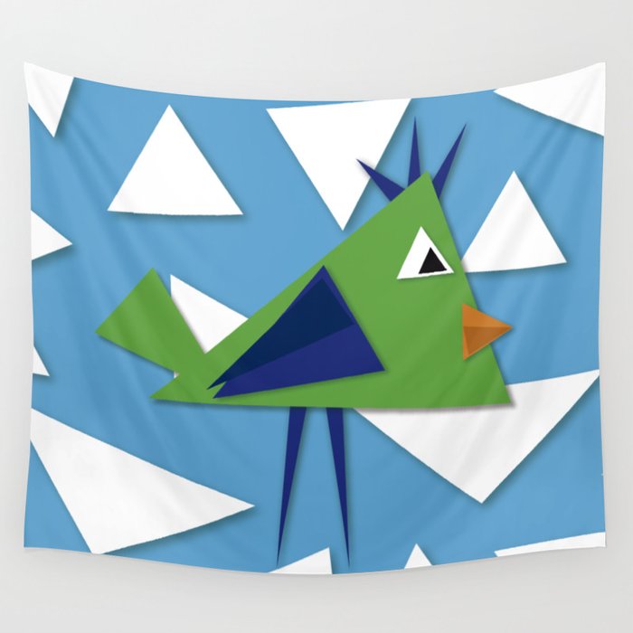 Color bird Wall Tapestry