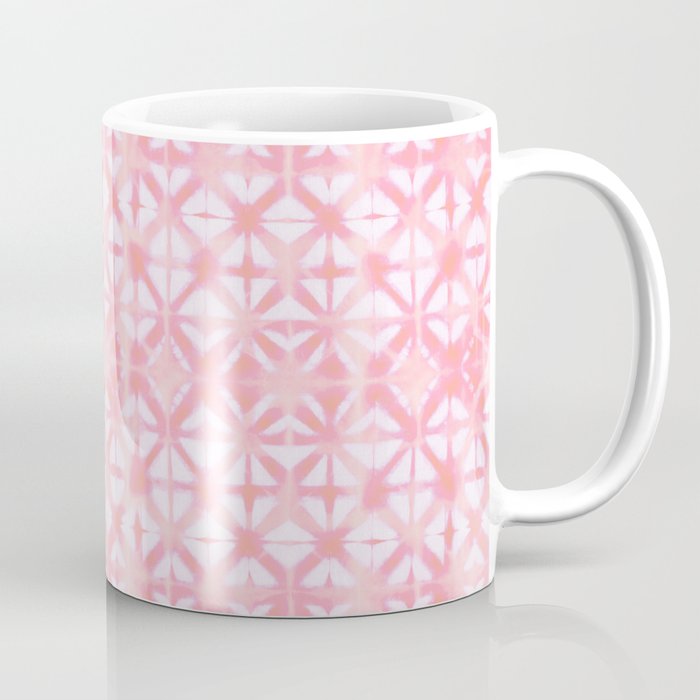 Pink coral grid Coffee Mug