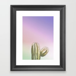 iridescent Neon Cactus - soft tones Framed Art Print