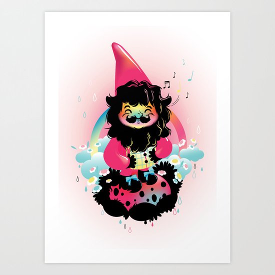 Whistling gnome Art Print
