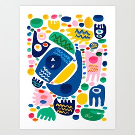 Abstract Shapes of Life Joyful Colorful Summer Decoration Pattern Art Art Print