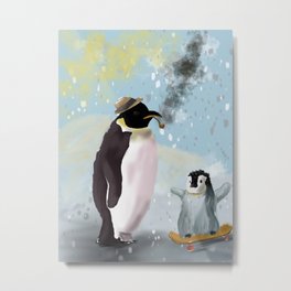 Penguin Parenting Metal Print