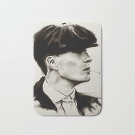 Tommy Shelby (Peaky blinders) Bath Mat | Drawing, Tommyshelby, Serie, Modernart, Sketch, Peakyblinders, Blackandwhite, Oldfashioned, Smoking, Portrait 
