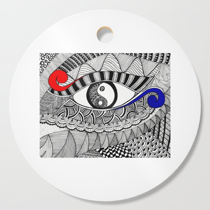 Yin Yang Eye Zentangle art Cutting Board