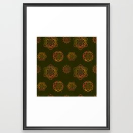 Autum Colored Mandala Framed Art Print