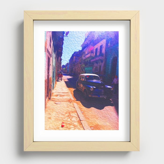 Havana, Cuba Oil Painting Recessed Framed Print