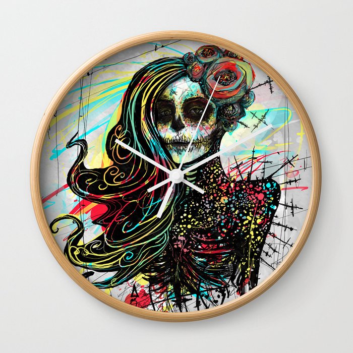 Vivid Muerte Wall Clock