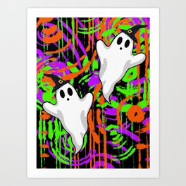 Ghosts Wearing Witch Hats Art Print