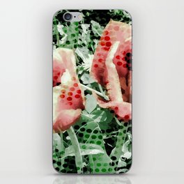 Two cyber red tulips in a coding space iPhone Skin